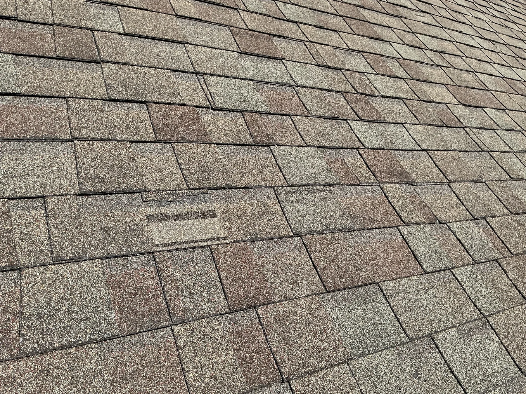 Roof damage documented on a home in Ville Platte, LA